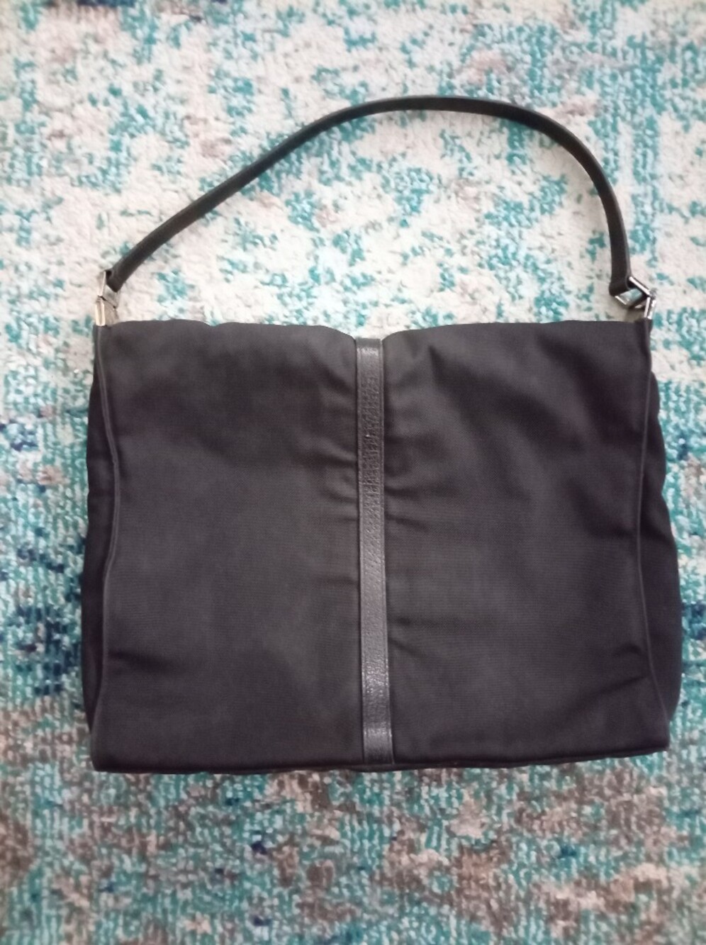 Gucci Black Canvas Jackie Shoulder Bag with Leather Trim - Picture 6 of 15